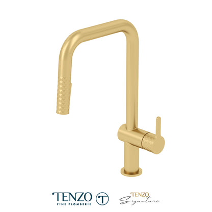 Tenzo Calozy Pull-Down Single-Handle Kitchen Faucet With U-Spout & 2-Function Sprayer - CA131