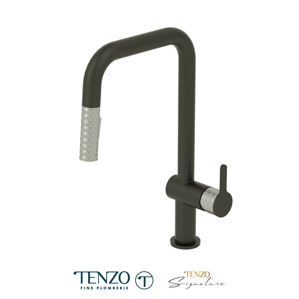 Tenzo Calozy Pull-Down Single-Handle Kitchen Faucet With U-Spout & 2-Function Sprayer - CA131