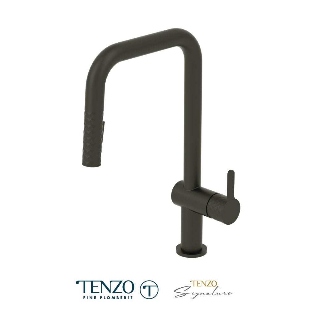 Tenzo Calozy Pull-Down Single-Handle Kitchen Faucet With U-Spout & 2-Function Sprayer - CA131