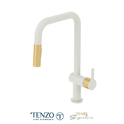 Tenzo Calozy Pull-Down Single-Handle Kitchen Faucet With U-Spout & 2-Function Sprayer - CA131