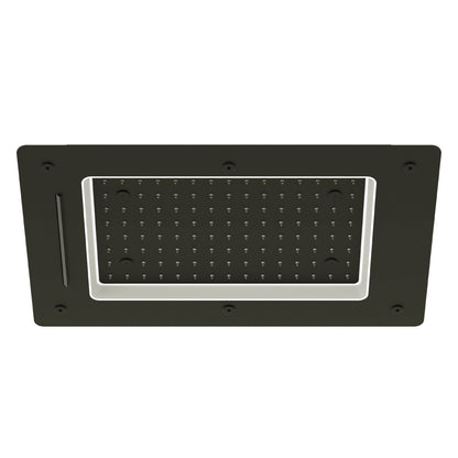 Tenzo Ceiling Shower Head With Waterfall, Mist & Chromotherapy LED, 40 x 60 cm [16 x 24"] - CTS-1624LWM