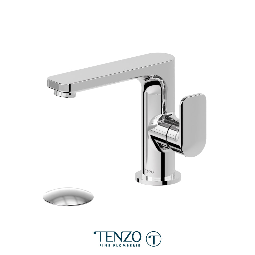 Tenzo Delano Side-Lever Single Hole Lavatory Faucet, Drain without Overflow - DE10-W
