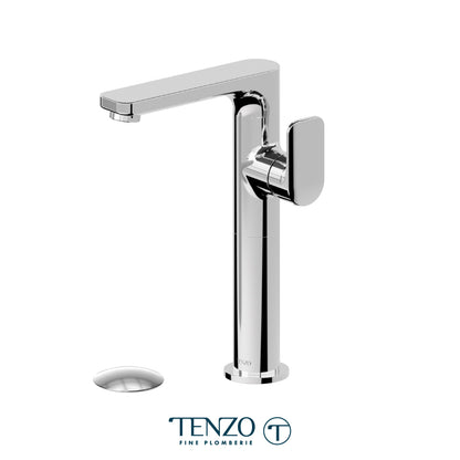 Tenzo Delano Side-Lever Tall Single Hole Lavatory Faucet, Drain with Overflow - DE10H-P