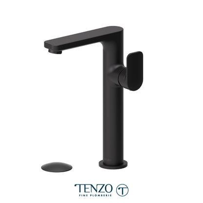 Tenzo Delano Side-Lever Tall Single Hole Lavatory Faucet, Drain with Overflow - DE10H-P