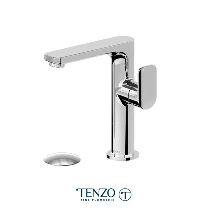 Tenzo Delano Side-Lever Mid-Height Single Hole Lavatory Faucet, Drain without Overflow - DE10M-W