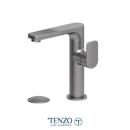 Tenzo Delano Side-Lever Mid-Height Single Hole Lavatory Faucet, Drain without Overflow - DE10M-W