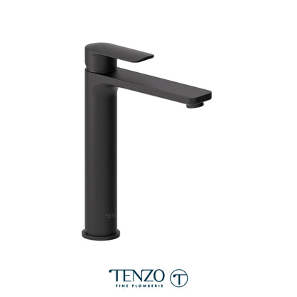 Tenzo Delano Top-Lever Tall Single Hole Lavatory Faucet, Drain with Overflow - DE12H-P