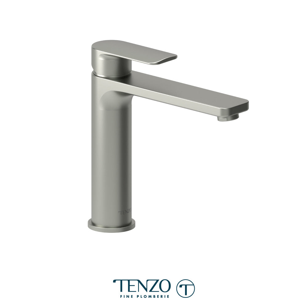 Tenzo Delano Top-Lever Mid-Height Single Hole Lavatory Faucet, Drain without Overflow - DE12M-W