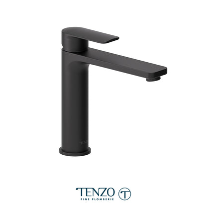 Tenzo Delano Top-Lever Mid-Height Single Hole Lavatory Faucet, Drain without Overflow - DE12M-W