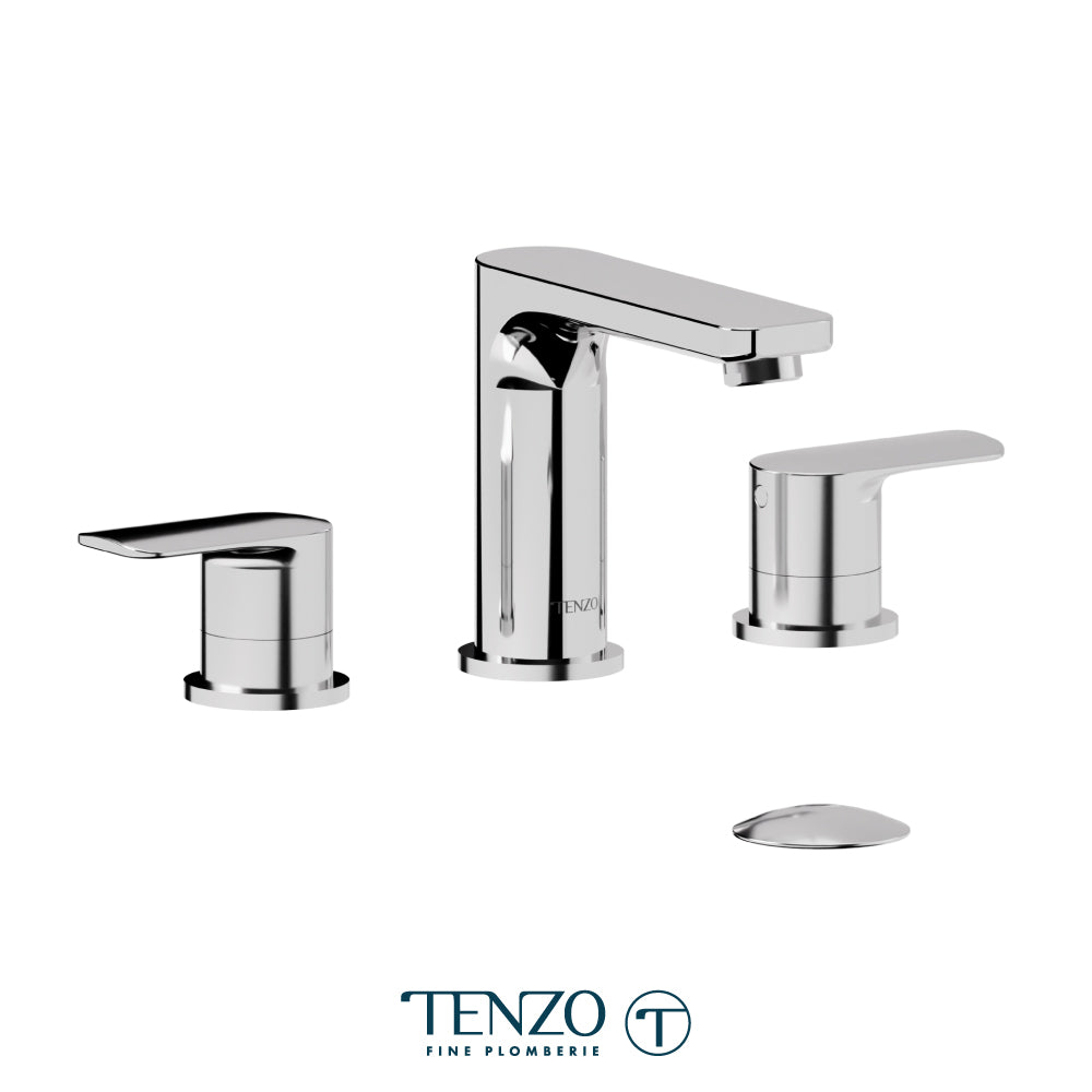 Tenzo Delano 8 Inch Widespread Lavatory Faucet, Drain without Overflow - DE13-W