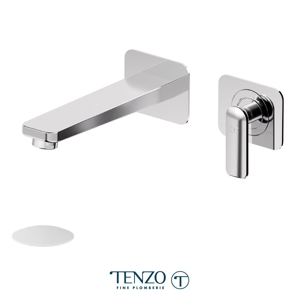 Tenzo Delano Wall Mount Lavatory Faucet, Drain without Overflow - DE14-W