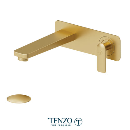 Tenzo Delano Single Plate Wall Mount Lavatory Faucet, Drain without Overflow - DE15-W