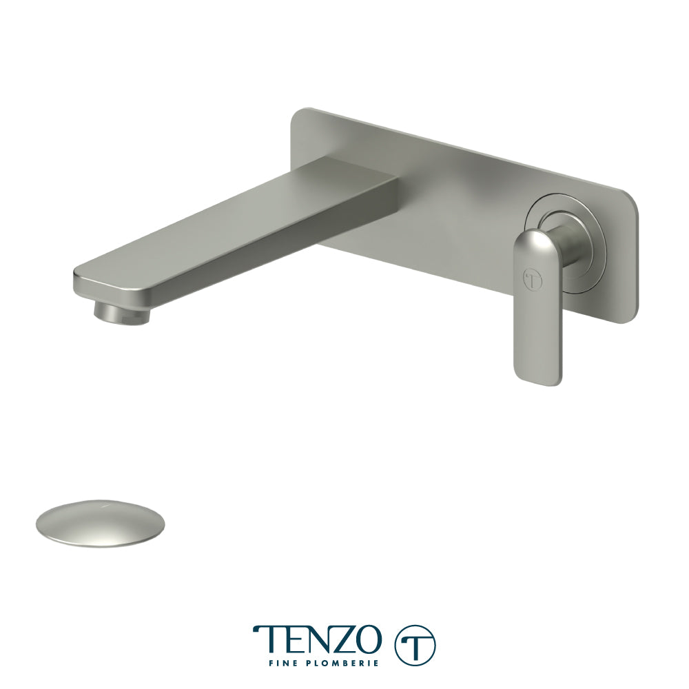 Tenzo Delano Single Plate Wall Mount Lavatory Faucet, Drain without Overflow - DE15-W