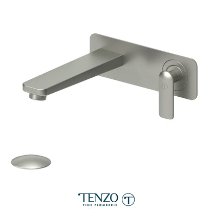 Tenzo Delano Single Plate Wall Mount Lavatory Faucet, Drain without Overflow - DE15-W