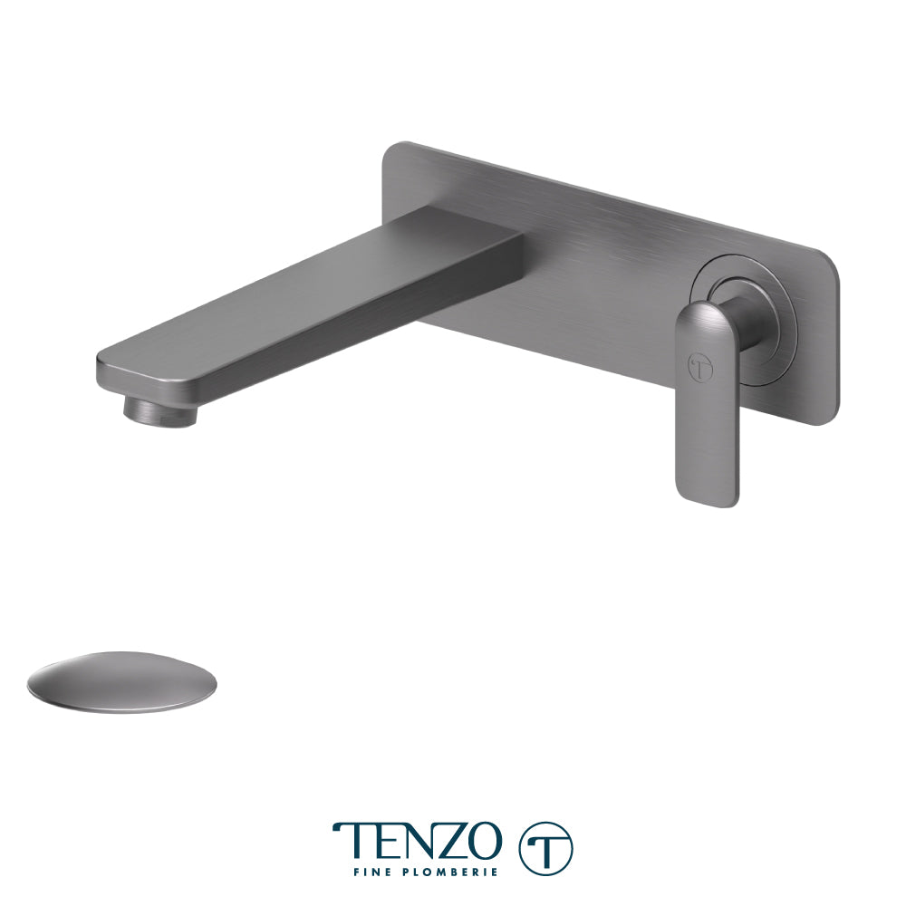 Tenzo Delano Single Plate Wall Mount Lavatory Faucet, Drain without Overflow - DE15-W