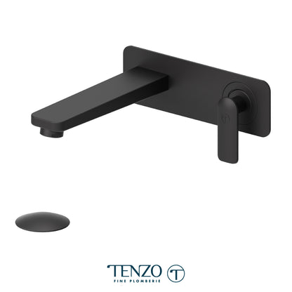 Tenzo Delano Single Plate Wall Mount Lavatory Faucet, Drain without Overflow - DE15-W