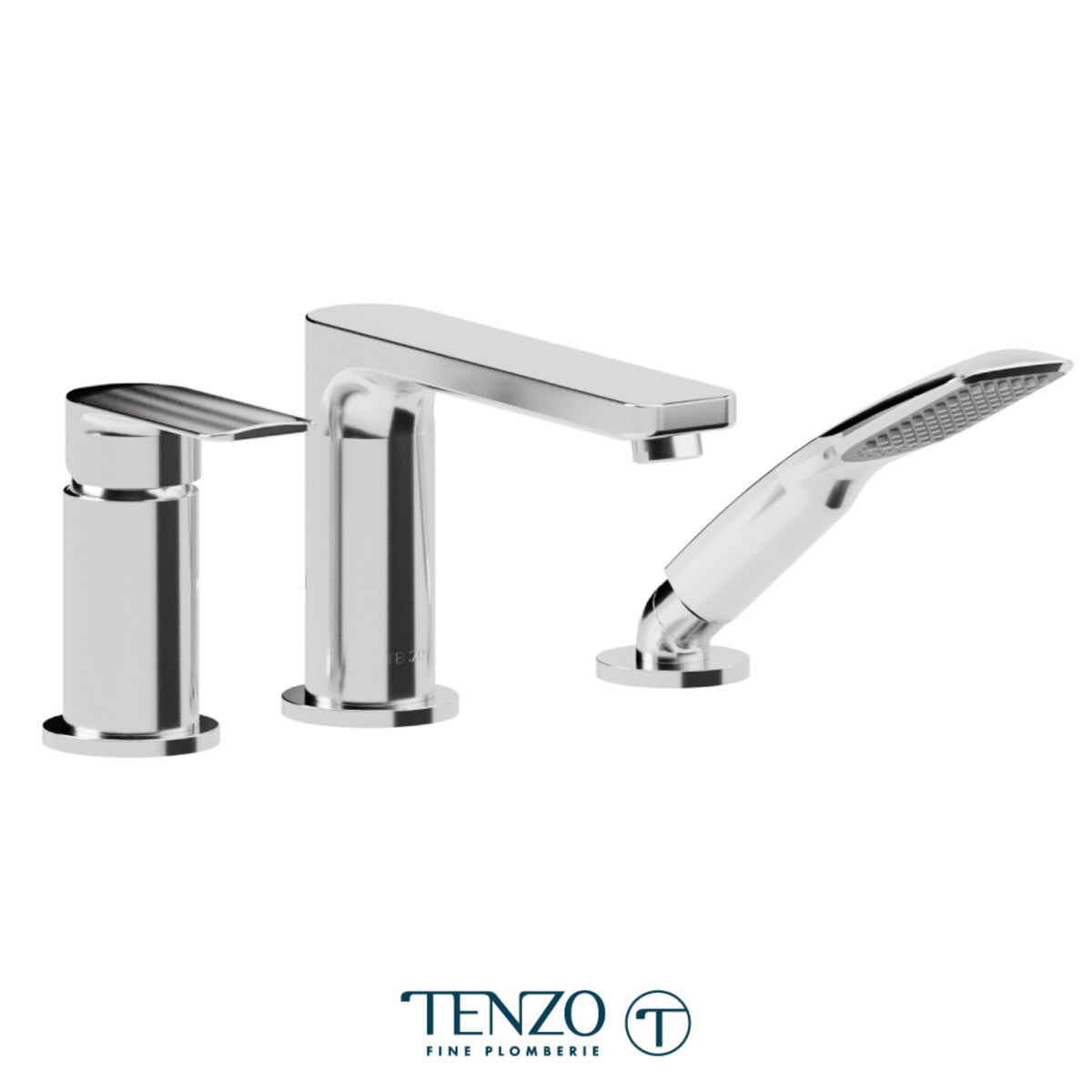 Tenzo Delano 3-Piece Deck Mount Tub Filler with Hand Shower - DE35-PB