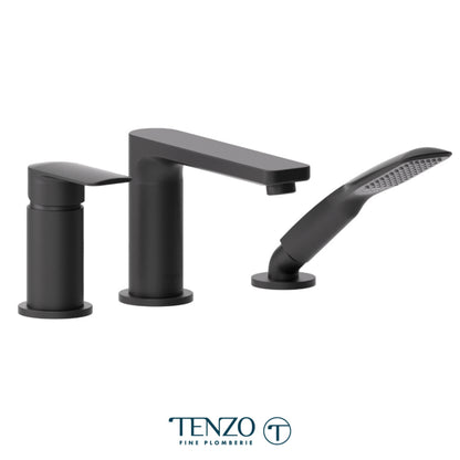 Tenzo Delano 3-Piece Deck Mount Tub Filler with Hand Shower - DE35-PB