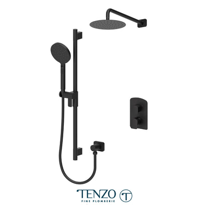 Tenzo Delano T-Box 2-Function Pressure Balance Shower Kit, 10" Round AirBoost Rain Head & Wall Arm - DEPB32-20111R