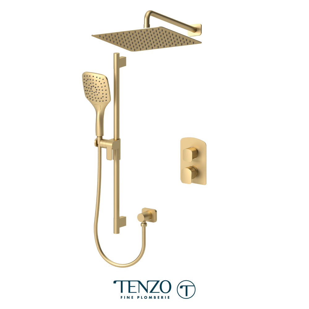 Tenzo Delano T-Box 2-Function Pressure Balance Shower Kit, 12" AirBoost Rain Head & Wall Arm - DEPB32-20112