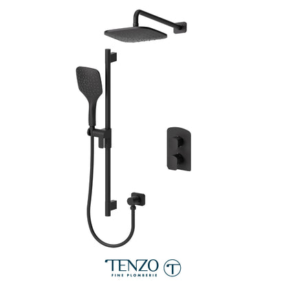 Tenzo Delano T-Box 2-Function Pressure Balance Shower Kit, 9" Rain Head & Wall Arm - DEPB32-20114