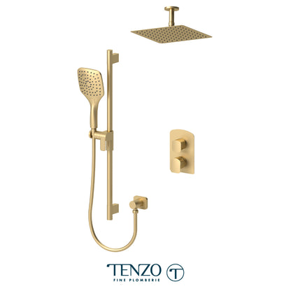 Tenzo Delano T-Box 2-Function Pressure Balance Shower Kit, 10" AirBoost Rain Head & Ceiling Arm - DEPB32-21131