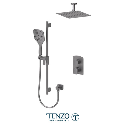 Tenzo Delano T-Box 2-Function Pressure Balance Shower Kit, 10" AirBoost Rain Head & Ceiling Arm - DEPB32-21131