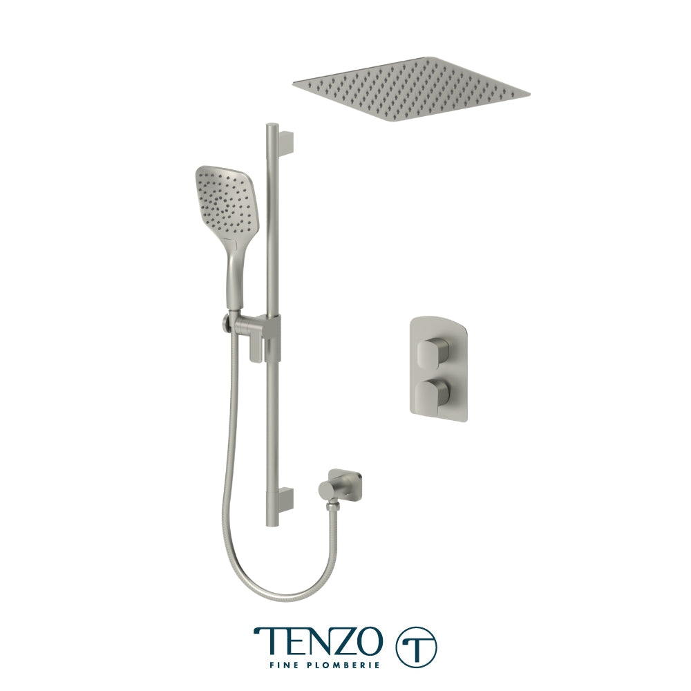 Tenzo Delano T-Box 2-Function Pressure Balance Shower Kit, 12" Recessed Ceiling Rain Head - DEPB32-21164