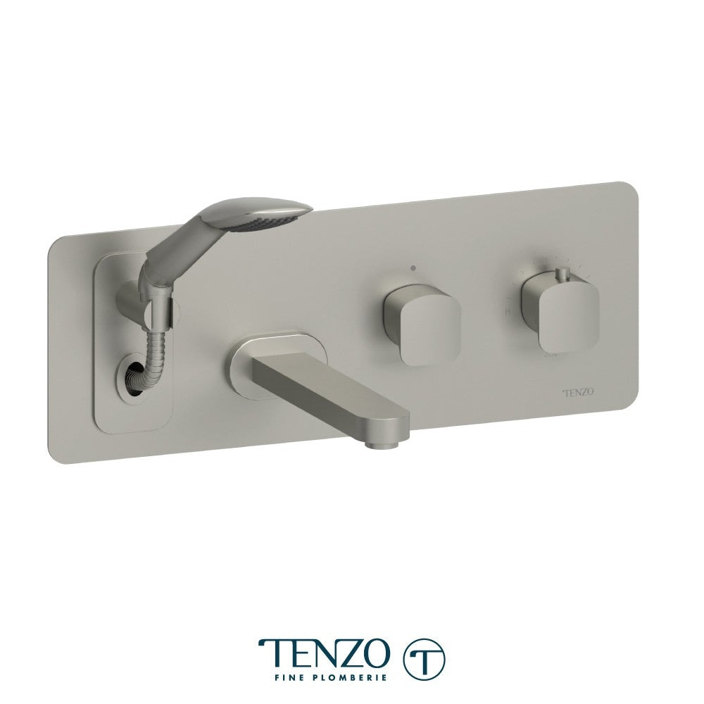 Tenzo Delano DET73 wall mount tub filler brushed nickel