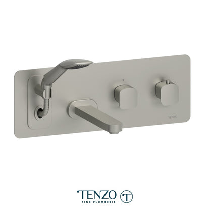 Tenzo Delano DET73 wall mount tub filler brushed nickel
