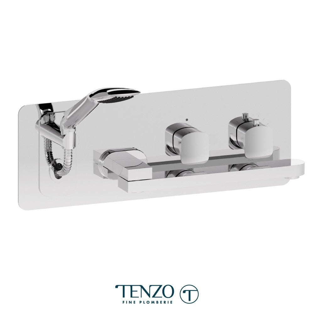 Tenzo Delano DET74 wall mount tub filler with swivel spout chrome