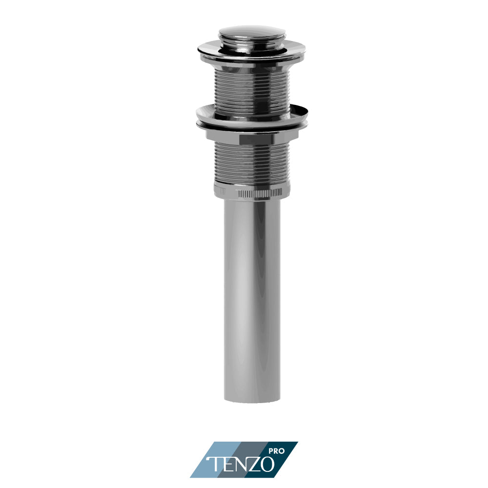 Tenzo Round Push Pop-Up Lavatory Drain Without Overflow, Small Cap - DR-WOF-02