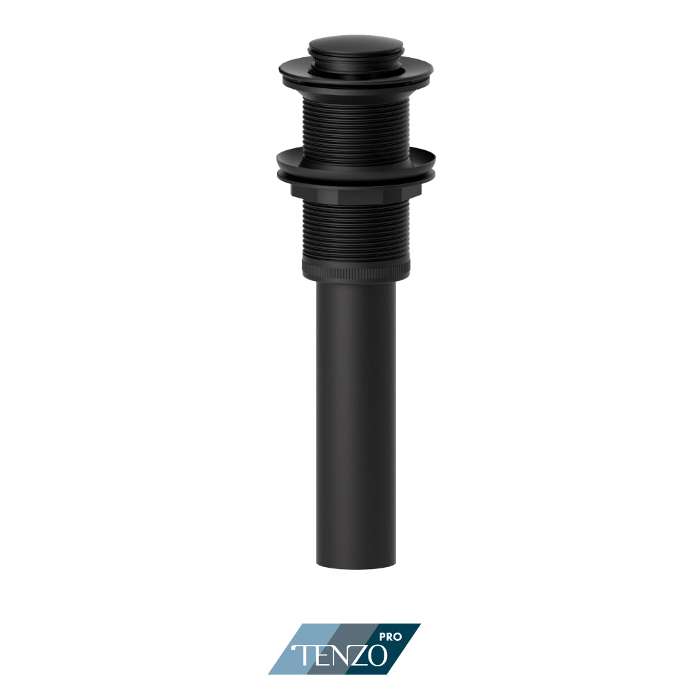 Tenzo Round Push Pop-Up Lavatory Drain Without Overflow, Small Cap - DR-WOF-02