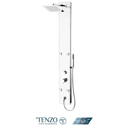 Tenzo Evolo 3-Function Pressure Balance Shower Column, Tempered Glass - ETZG-53
