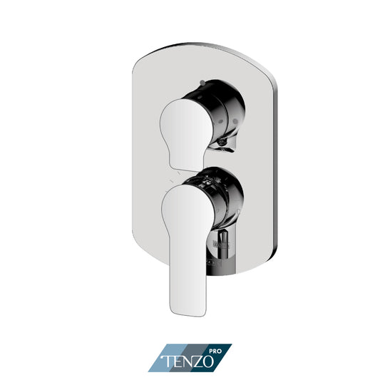 Tenzo Galia SMART-TRIM Pressure Balance Shower Valve Trim, Three Functions, Shared - F-GAPB23S