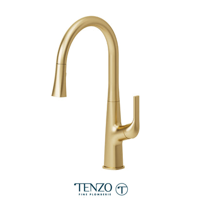 Tenzo Felicia Pull-Down Single-Handle Kitchen Faucet With C-Spout & 2-Function Sprayer - FE130