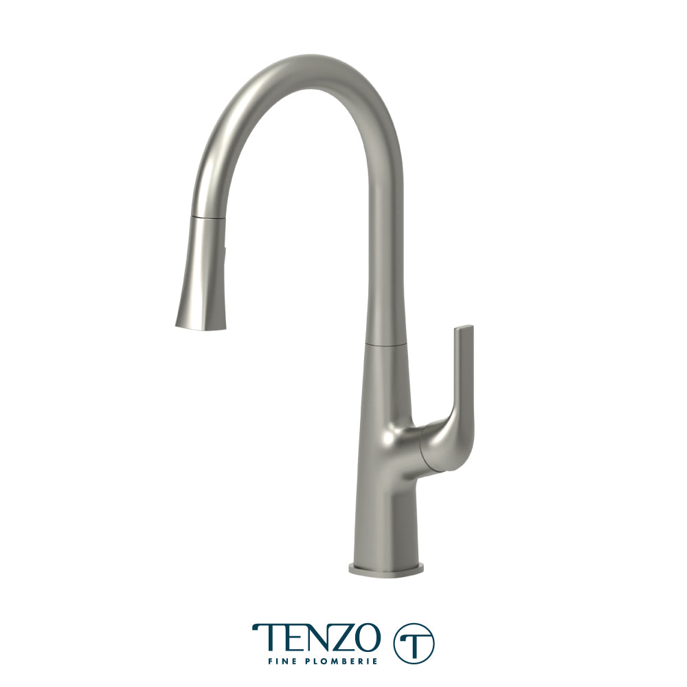 Tenzo Felicia Pull-Down Single-Handle Kitchen Faucet With C-Spout & 2-Function Sprayer - FE130