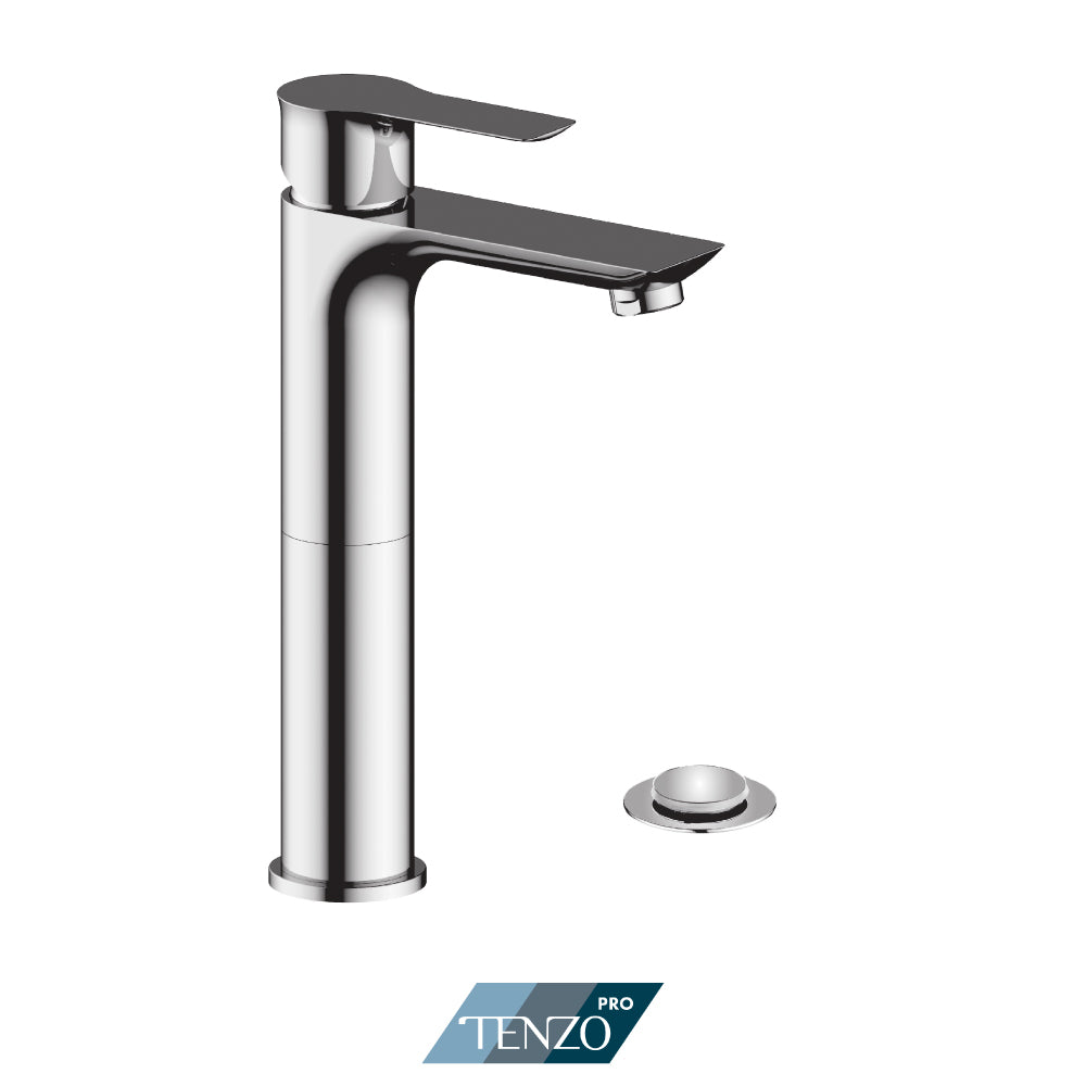 Tenzo Galia Tall Single Hole Lavatory Faucet With (Overflow) Drain - GA12H-P