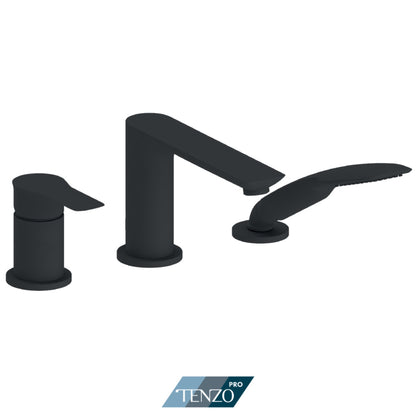 Tenzo Galia 3-Piece Deck Mount Tub Filler With Hand Shower - GA35-PB
