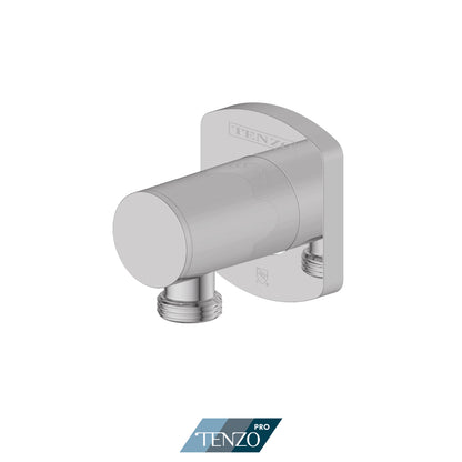 Tenzo Wall Supply Elbow, Rounded Rectangular Plate - Polished Chrome