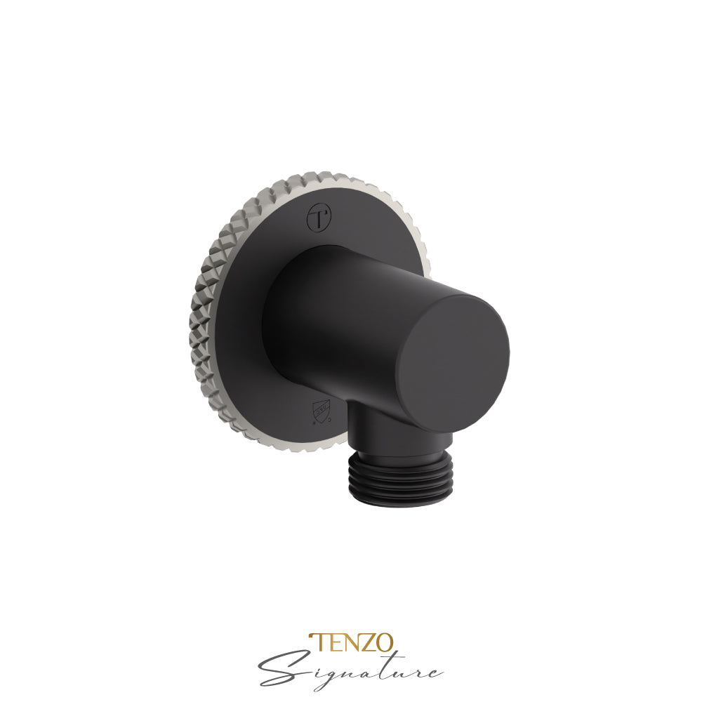 Tenzo Wall Supply Elbow, Bellacio Larger Knurled - HC-312-C