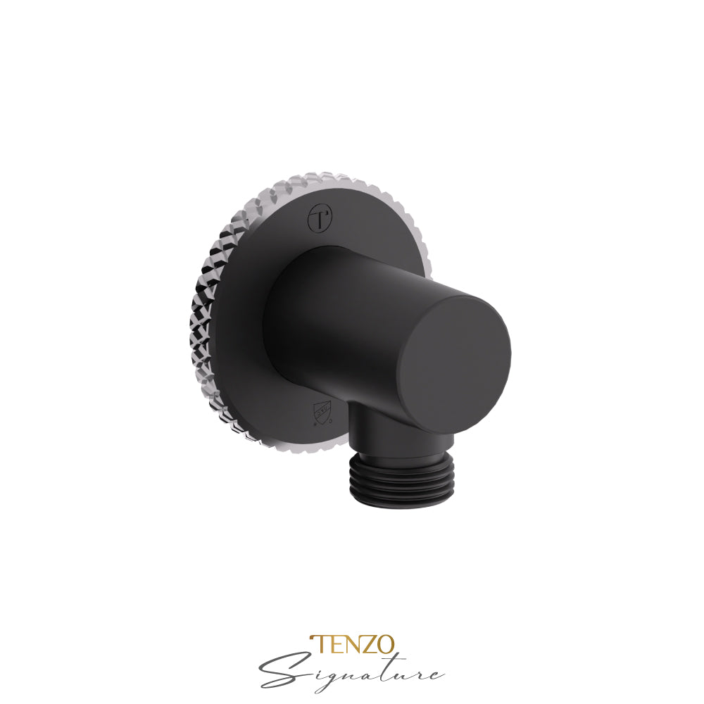 Tenzo Wall Supply Elbow, Bellacio Larger Knurled - HC-312-C
