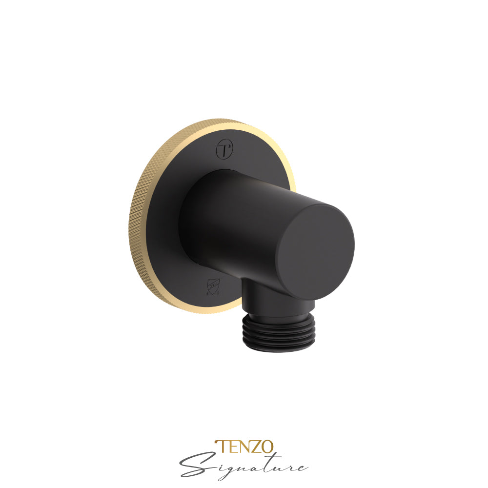 Tenzo Wall Supply Elbow, Bellacio Smaller Knurled - HC-312-F