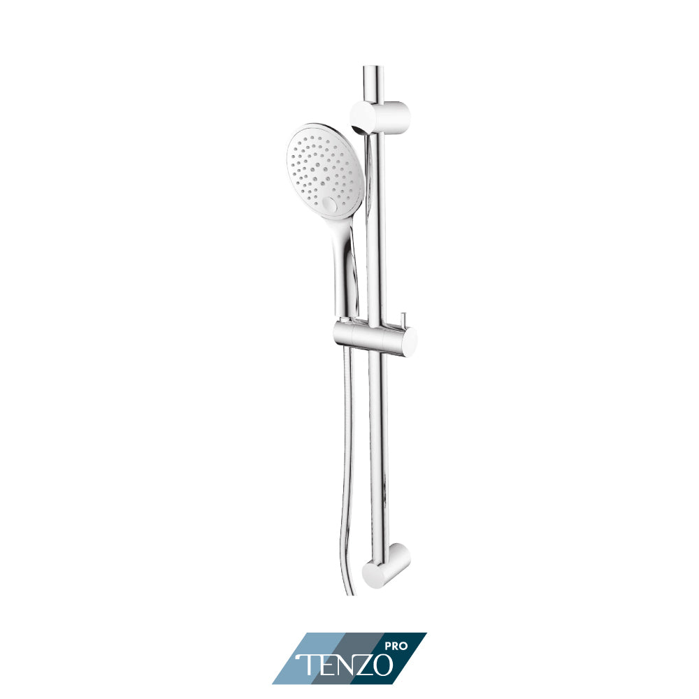 Tenzo Pro Sliding Bar Kit, Square Bar & HS-222 Round Hand Shower, Bar, Hand Shower and Hose - KRD-10822