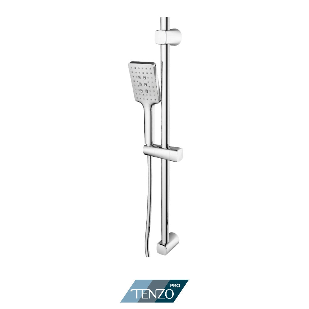 Tenzo Pro Sliding Bar Kit, Square Bar & HS-224 Square 3-Position Hand Shower, Bar, Hand Shower and Hose - KRD-10924