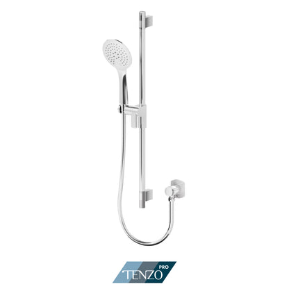 Tenzo Pro Sliding Bar Kit, Round Bar & HS-222 Round Hand Shower, With Supply Elbow - KRD-1352210