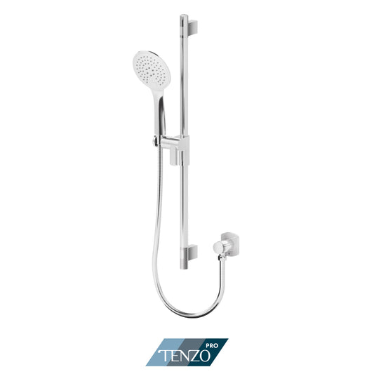 Tenzo Pro Sliding Bar Kit, Round Bar & HS-222 Round Hand Shower, With Supply Elbow - KRD-1352210