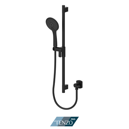 Tenzo Pro Sliding Bar Kit, Round Bar & HS-222 Round Hand Shower, With Supply Elbow - KRD-1352210