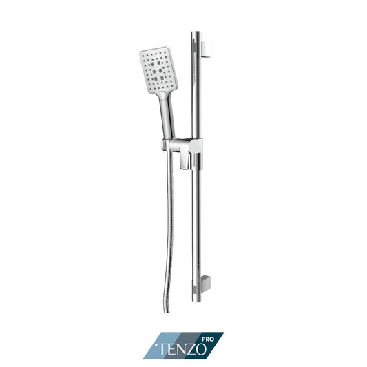 Tenzo Pro Sliding Bar Kit, Round Bar & HS-224 Square 3-Position Hand Shower, Bar, Hand Shower and Hose - KRD-13524
