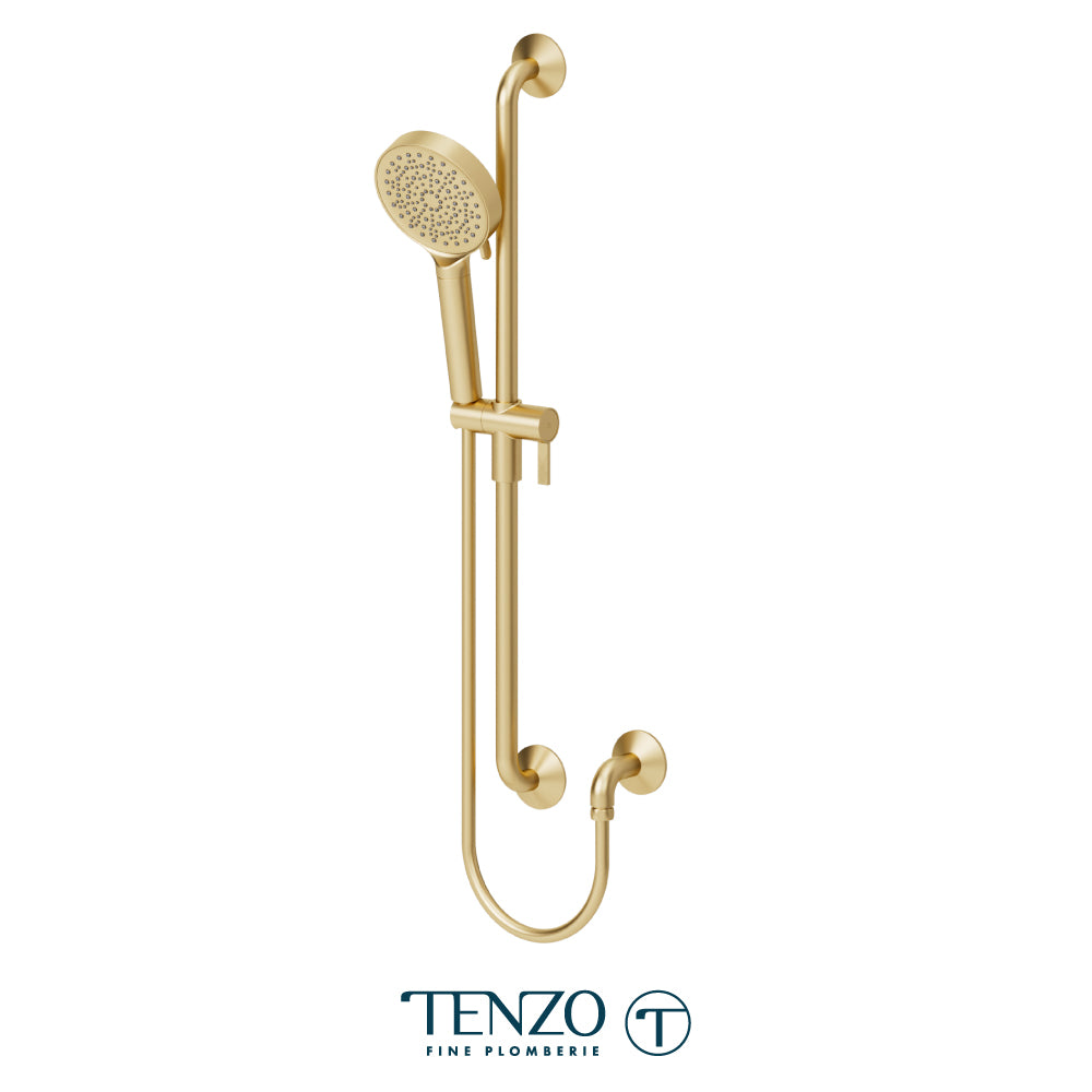 Tenzo Fine Plomberie Sliding Bar Kit, Round Bar & HS-230 Round Hand Shower, With Supply Elbow - KRD-3143014